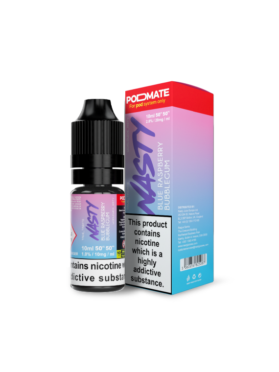 Nasty PodMate Blue Raspberry Bubblegum Nic Salt 20mg 10ml e-liquid