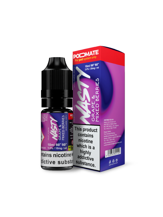 Nasty PodMate Grape & Mixed Berries Nic Salt 20mg 10ml e-liquid