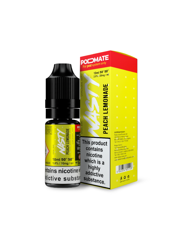 Nasty PodMate Peach Lemonade Nic Salt 20mg 10ml e-liquid