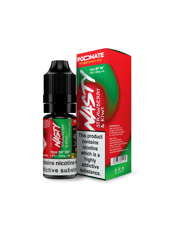 Nasty PodMate Strawberry & Kiwi Nic Salt 20mg 10ml e-liquid