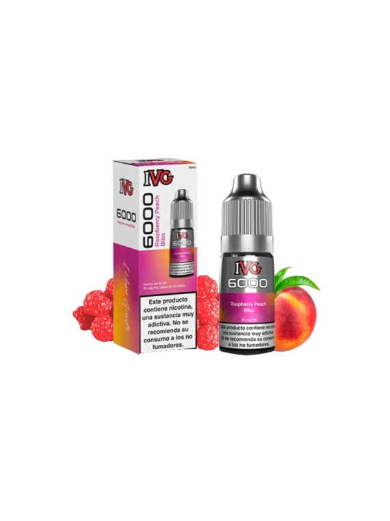 IVG 6000 Raspberry Peach Bliss 10ml 20mg Salt E-liquid